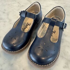 Footmates Navy T-Strap Shoes